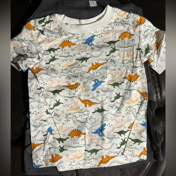 Carter's Baby Boys 2-Piece Dinosaur Tee & French Terry Shortall Set - 18 mo - Picture 6 of 8